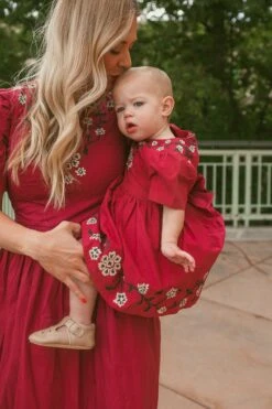 Baby Heidi Dress Set In Maroon - FINAL SALE -Fashion Clothing Store Heidi Kingsbury2 553848