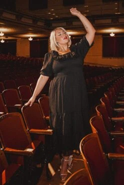 Gracie Dress In Black Chiffon -Fashion Clothing Store Holiday2 WEB 24 412568