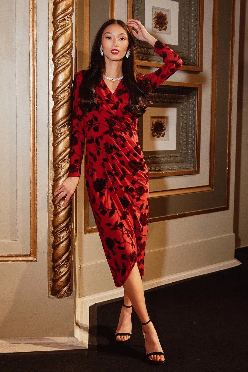 Amaya Burnout Dress In Red - FINAL SALE 2 Amaya Burnout Dress In Red - FINAL SALE - Image 2