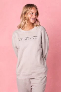Ivy City Sweatshirt In Sage -Fashion Clothing Store IvySweats Studio Sweats 04 987641