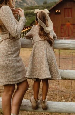 Mini Jackie Dress In Taupe Boucle - FINAL SALE -Fashion Clothing Store JackieTaupe QuietMeadows F23 04 960174