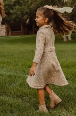 Mini Jackie Dress In Taupe Boucle - FINAL SALE -Fashion Clothing Store JackieTaupe QuietMeadows F23 08 228760