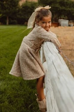 Mini Jackie Dress In Taupe Boucle - FINAL SALE -Fashion Clothing Store JackieTaupe QuietMeadows F23 09 519027