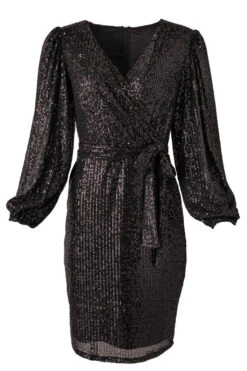 Jagger Dress In Black Sequin - FINAL SALE -Fashion Clothing Store JaggerBlack front 795377
