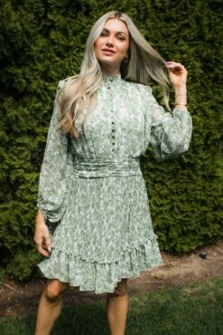 Brynley Dress In Green - FINAL SALE -Fashion Clothing Store LA GREEN BRYNLEY 0678 250423