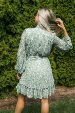 Brynley Dress In Green - FINAL SALE -Fashion Clothing Store LA GREEN BRYNLEY 0759
