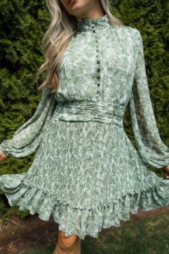 Brynley Dress In Green - FINAL SALE -Fashion Clothing Store LA GREEN BRYNLEY 0763 861488