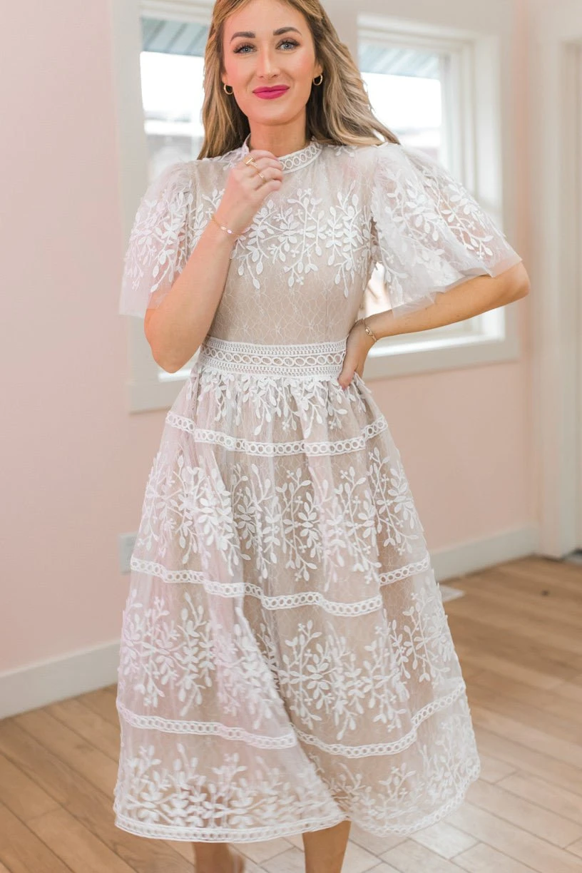 Sicily Dress With Flutter Sleeves - FINAL SALE 1 Sicily Dress With Flutter Sleeves - FINAL SALE