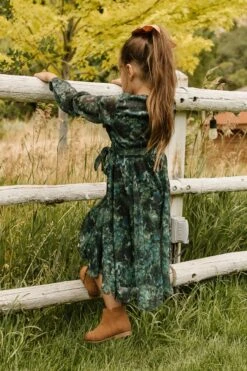 Mini Laney Dress In Green Watercolor - FINAL SALE -Fashion Clothing Store LaneyGreen QuietMeadows F23 01 693170