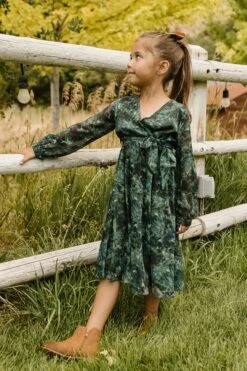 Mini Laney Dress In Green Watercolor - FINAL SALE -Fashion Clothing Store LaneyGreen QuietMeadows F23 02 606906
