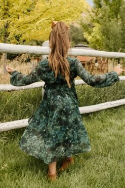 Mini Laney Dress In Green Watercolor - FINAL SALE -Fashion Clothing Store LaneyGreen QuietMeadows F23 03 989265