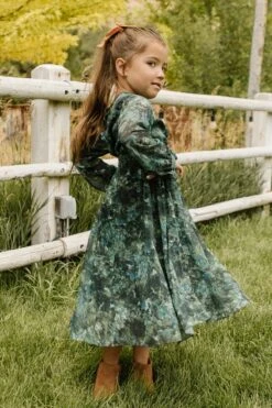 Mini Laney Dress In Green Watercolor - FINAL SALE -Fashion Clothing Store LaneyGreen QuietMeadows F23 05 599267