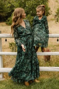 Mini Laney Dress In Green Watercolor - FINAL SALE -Fashion Clothing Store LaneyGreen QuietMeadows F23 13 406105