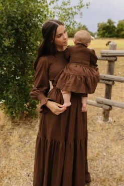 Baby Leena Dress Set In Java - FINAL SALE -Fashion Clothing Store LeenaJava ConradRanch F23 02 980274