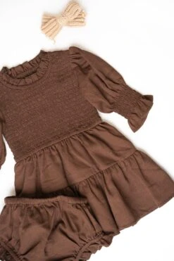 Baby Leena Dress Set In Java - FINAL SALE -Fashion Clothing Store LeenaJava baby studio f23 2 607982