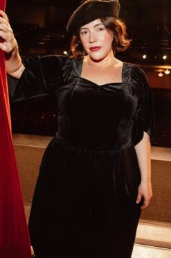 Livi Jumpsuit In Black Velvet - FINAL SALE -Fashion Clothing Store LiviJumpsuit Kingsbury H23 2 561758