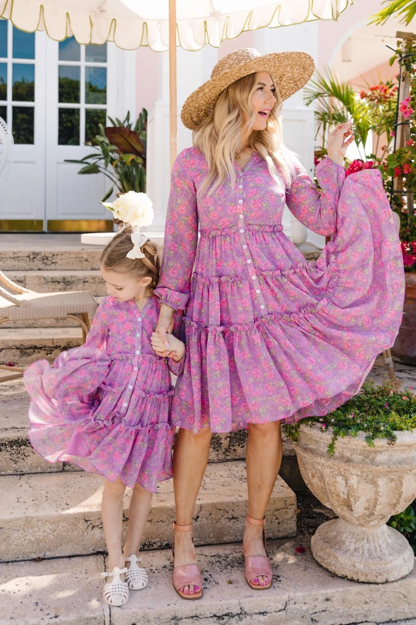 Mini Lydia Dress In Pink Floral 2 Mini Lydia Dress In Pink Floral - Image 2