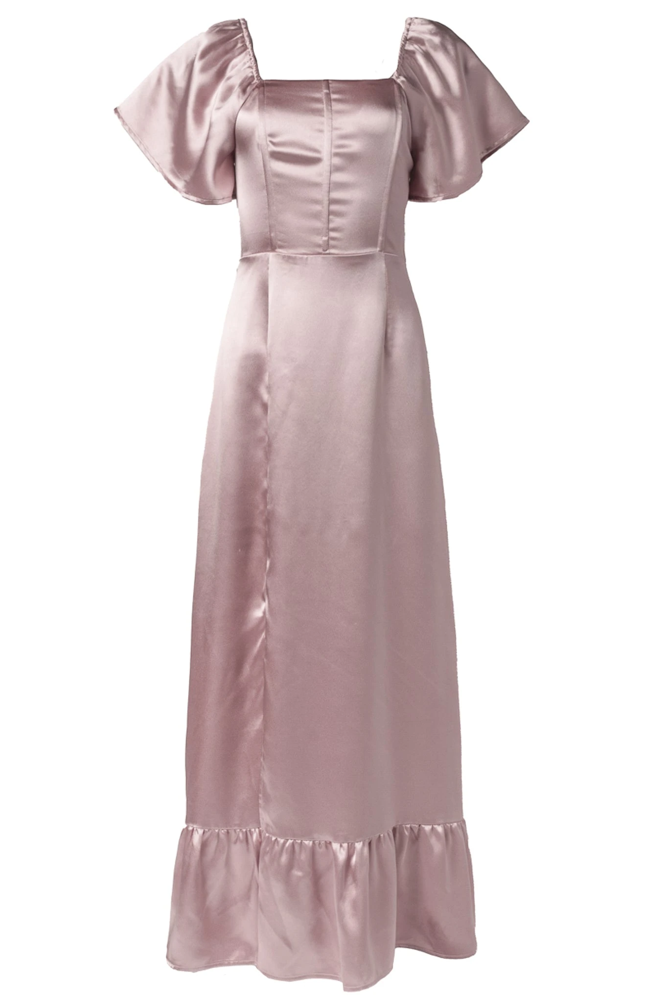 Maddie Dress In Blush Satin 11 Maddie Dress In Blush Satin - Image 11