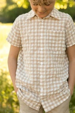 Madeline Boys Shirt In Tan Gingham - FINAL SALE 12 Madeline Boys Shirt In Tan Gingham - FINAL SALE -Fashion Clothing Store MadelineTanGingham F23 11 515ac279 d0aa 4078 b30a 739e2225f855 582862