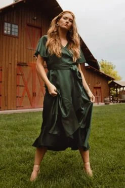 Maggie Dress In Emerald -Fashion Clothing Store MaggieEmerald QuietMeadows F23 7 689601