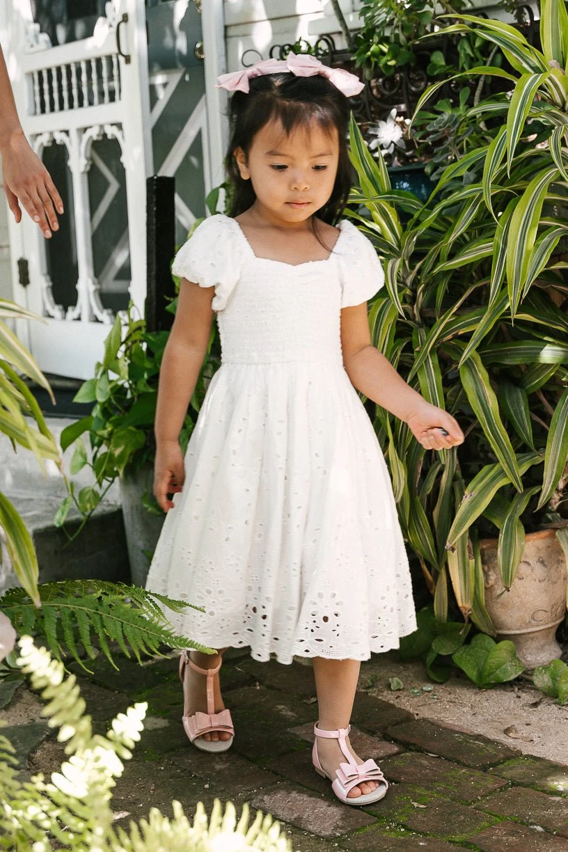 Mini Marigold Dress In White Eyelet 2 Mini Marigold Dress In White Eyelet - Image 2