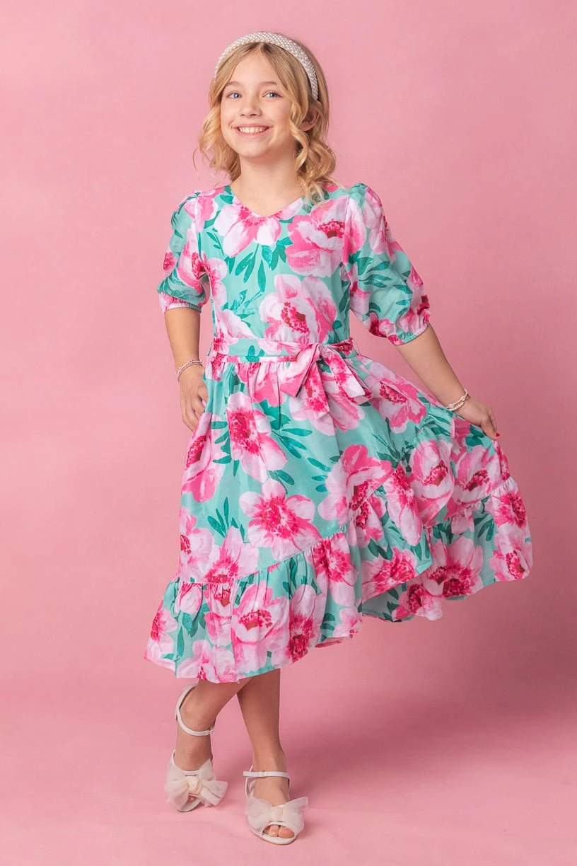 Mini Mi Amor Dress In Green 2 Mini Mi Amor Dress In Green - Image 2