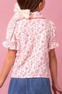 Mini Sophia Blouse In Coral Floral -Fashion Clothing Store MiniSophiaCoralFloralBlouse Studio Spring24 7