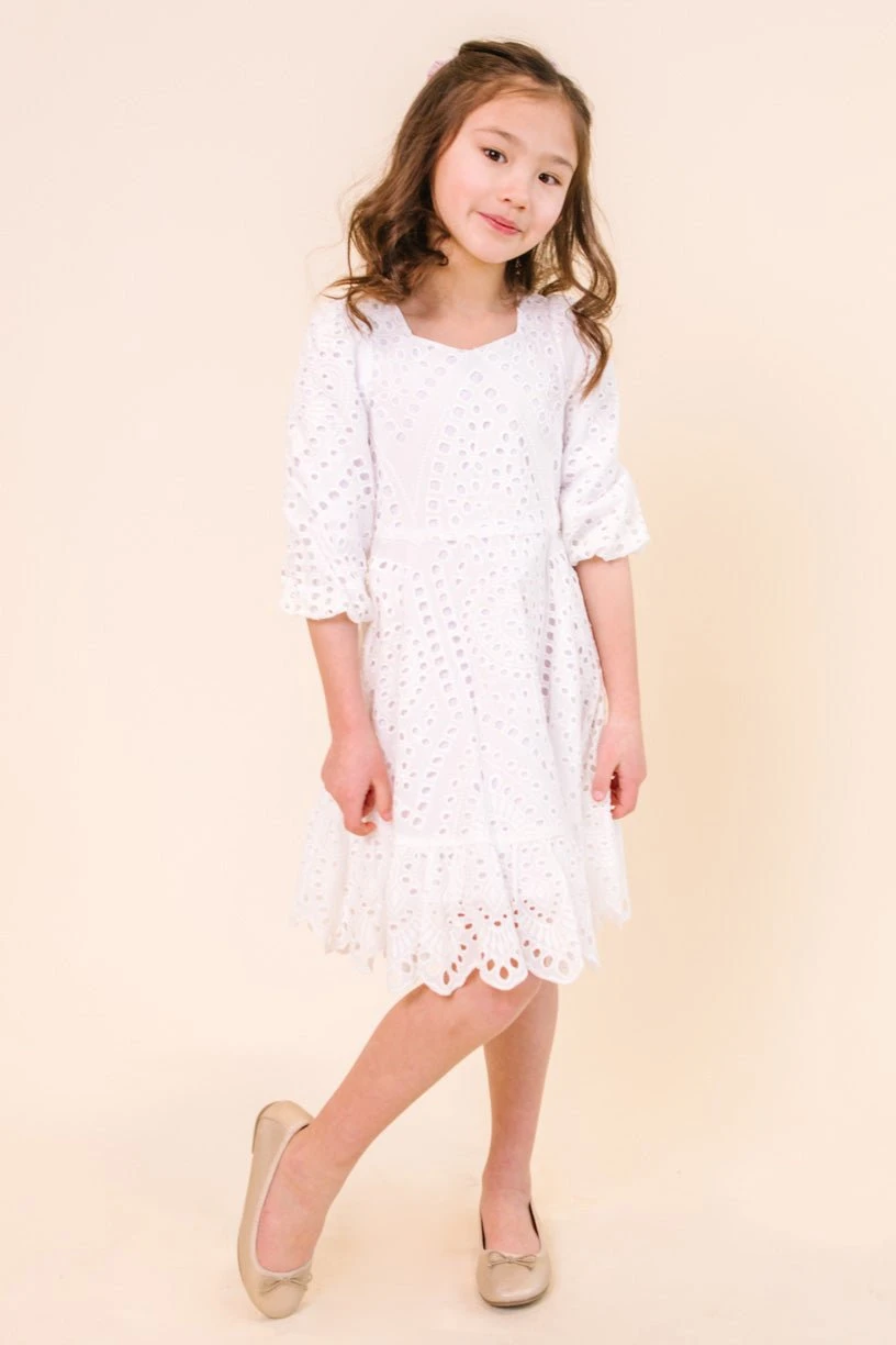 Mini Naomi Eyelet Dress 2 Mini Naomi Eyelet Dress - Image 2