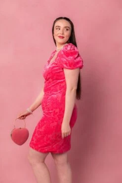 Nina Bow Dress In Pink Velvet -Fashion Clothing Store Nina 15 1b8464c7 1966 4a17 b6f6 3c010789ad1d