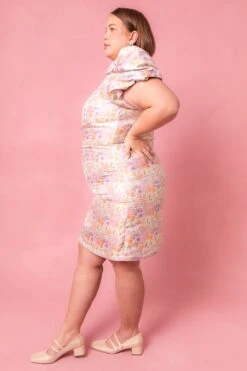 Nina Bow Dress In Pastel Jacquard -Fashion Clothing Store NinaPastel Studio Spring1 11 766482