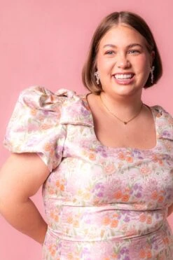 Nina Bow Dress In Pastel Jacquard -Fashion Clothing Store NinaPastel Studio Spring1 13 915463