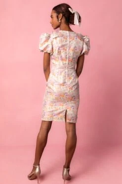 Nina Bow Dress In Pastel Jacquard -Fashion Clothing Store NinaPastel Studio Spring1 5 581780