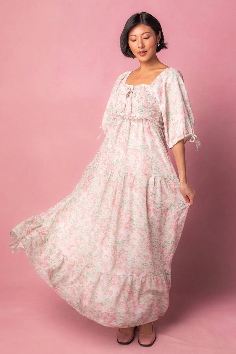 Nora Dress In Spring Watercolor 3 Nora Dress In Spring Watercolor - Image 3