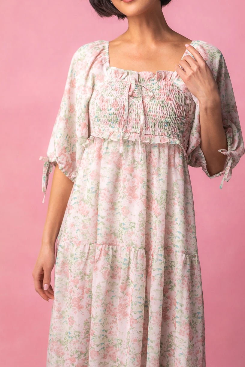 Nora Dress In Spring Watercolor 2 Nora Dress In Spring Watercolor - Image 2