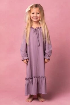 Mini Petra Long Sleeve Night Dress In Purple