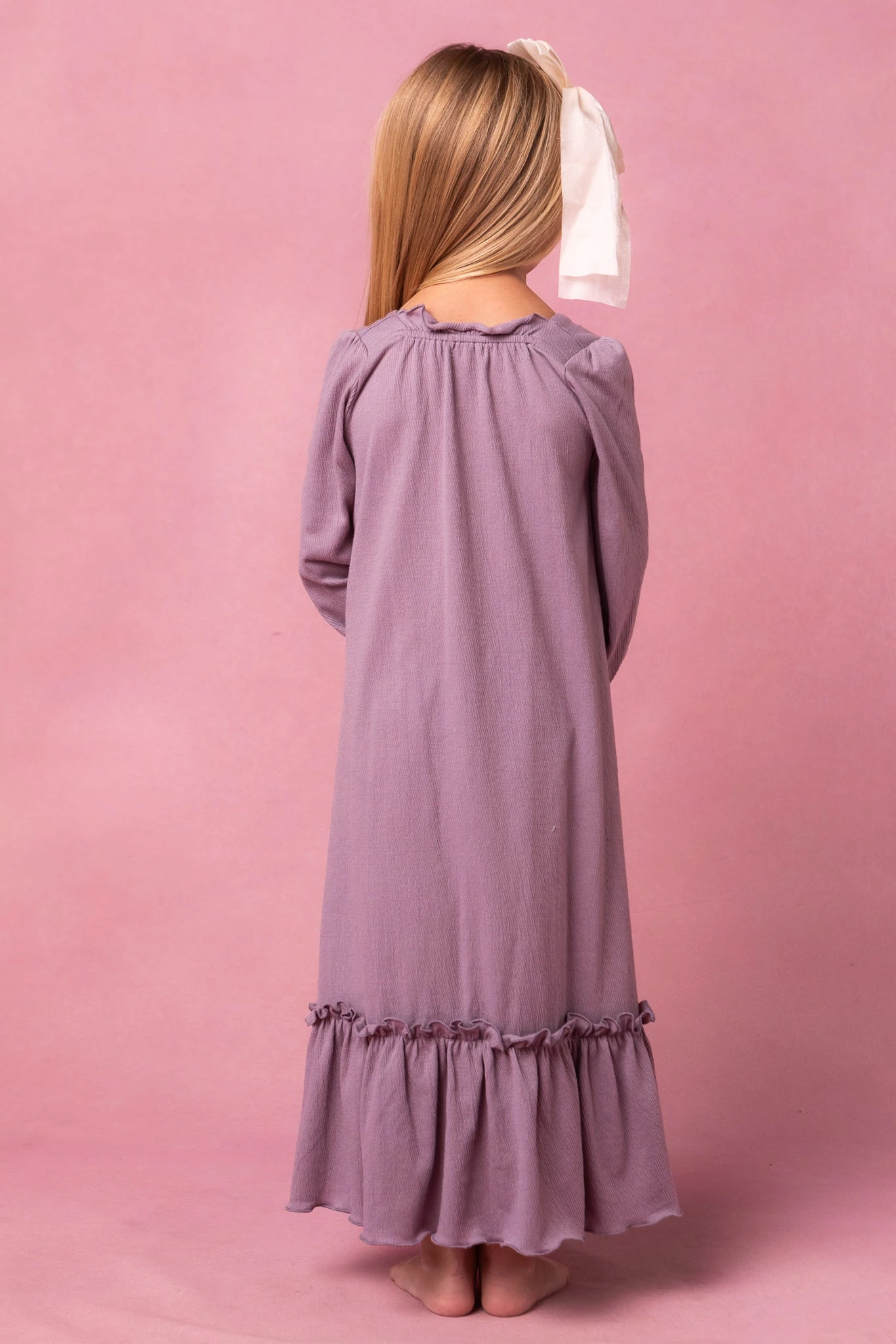 Mini Petra Long Sleeve Night Dress In Purple 2 Mini Petra Long Sleeve Night Dress In Purple - Image 2