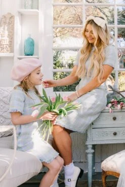 Mini Reese Shift Dress In Periwinkle Blue -Fashion Clothing Store Reese mommy me Easter24 1 257253