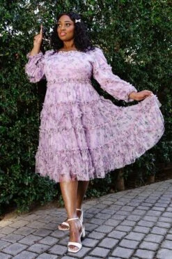 Catherine Midi Dress In Lavender -Fashion Clothing Store RemiCurve Studio Easter24 7 752778