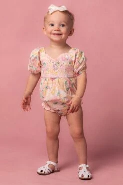 Baby Roselyn Romper In Pastel Floral -Fashion Clothing Store Roselyn Studio Easter24 2 684914