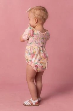 Baby Roselyn Romper In Pastel Floral -Fashion Clothing Store Roselyn Studio Easter24 5 437898