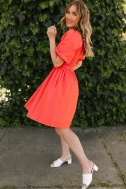 Sage Dress In Coral - FINAL SALE -Fashion Clothing Store SageinCoral StGeorge SS23 44 559052
