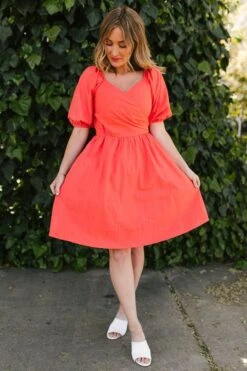 Sage Dress In Coral - FINAL SALE -Fashion Clothing Store SageinCoral StGeorge SS23 45 368411