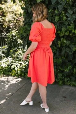 Sage Dress In Coral - FINAL SALE -Fashion Clothing Store SageinCoral StGeorge SS23 48 553859