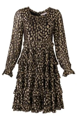 Sammy Dress In Black & Gold - FINAL SALE -Fashion Clothing Store SammyGold front 198539