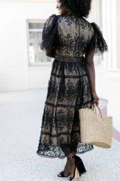 Sicily Dress With Flutter Sleeves In Black - FINAL SALE -Fashion Clothing Store Sicily Black Flutter 2 369169