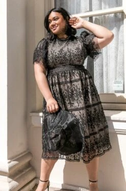 Sicily Dress With Flutter Sleeves In Black - FINAL SALE -Fashion Clothing Store Sicily Black Flutter Plus 2 690347