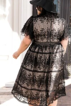 Sicily Dress With Flutter Sleeves In Black - FINAL SALE -Fashion Clothing Store Sicily Black Flutter Plus 5 919794