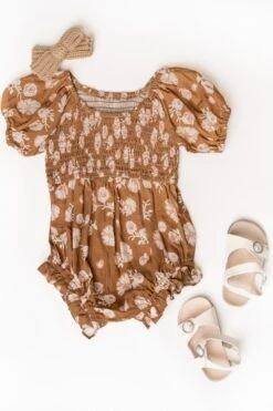 Baby Sienna Romper In Brown Floral - FINAL SALE 11 Baby Sienna Romper In Brown Floral - FINAL SALE -Fashion Clothing Store SiennaBrownFloral Studio F23 120252