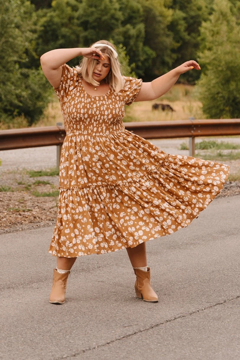 Sienna Dress In Brown Floral 7 Sienna Dress In Brown Floral - Image 7