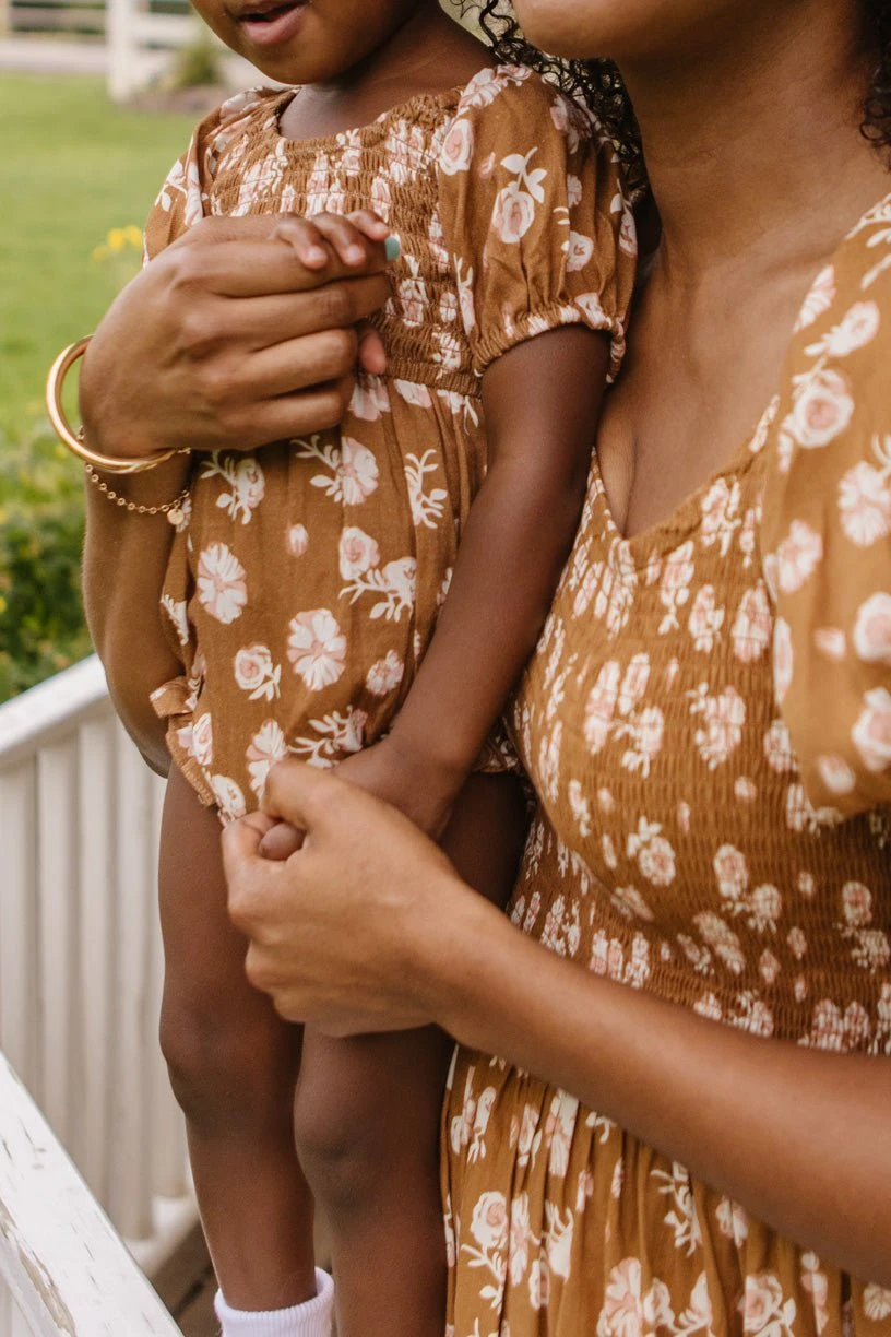 Baby Sienna Romper In Brown Floral - FINAL SALE 5 Baby Sienna Romper In Brown Floral - FINAL SALE - Image 5